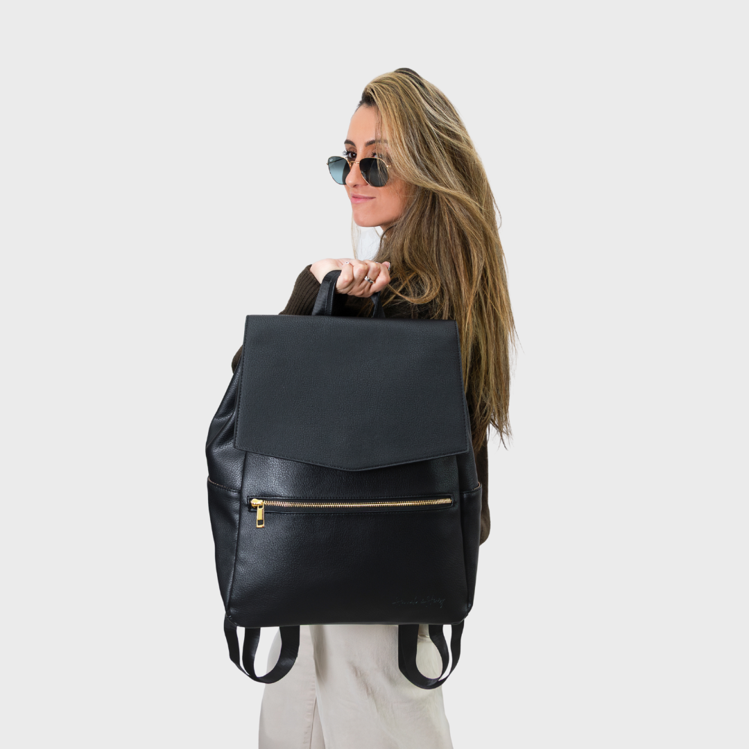 CLASSIC NAPPY BACKPACK BLACK - Hannah and Henry