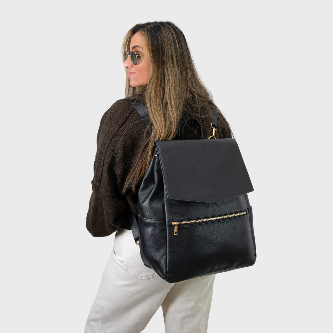 CLASSIC NAPPY BACKPACK BLACK - Hannah and Henry