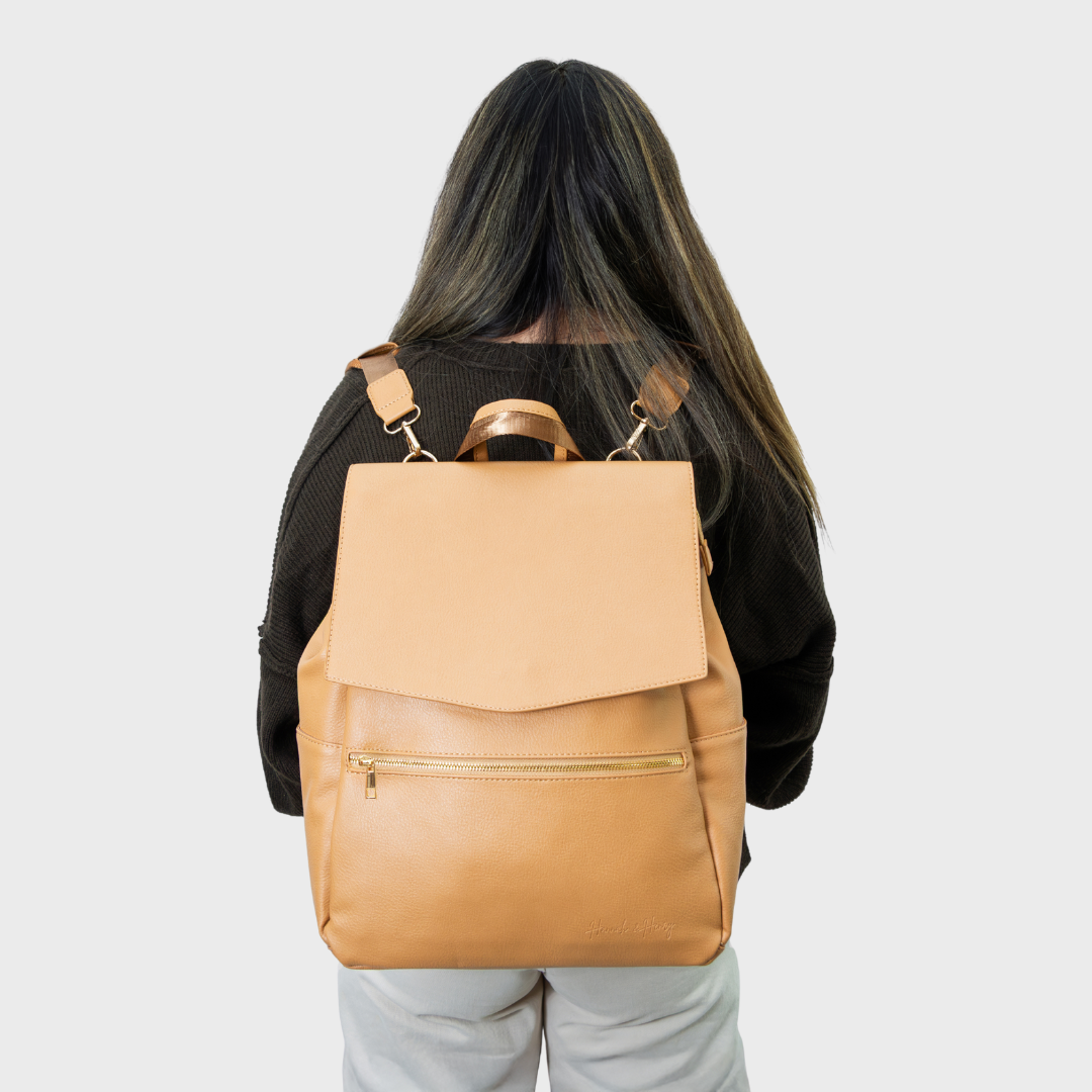 CLASSIC NAPPY BACKPACK TAN - Hannah and Henry