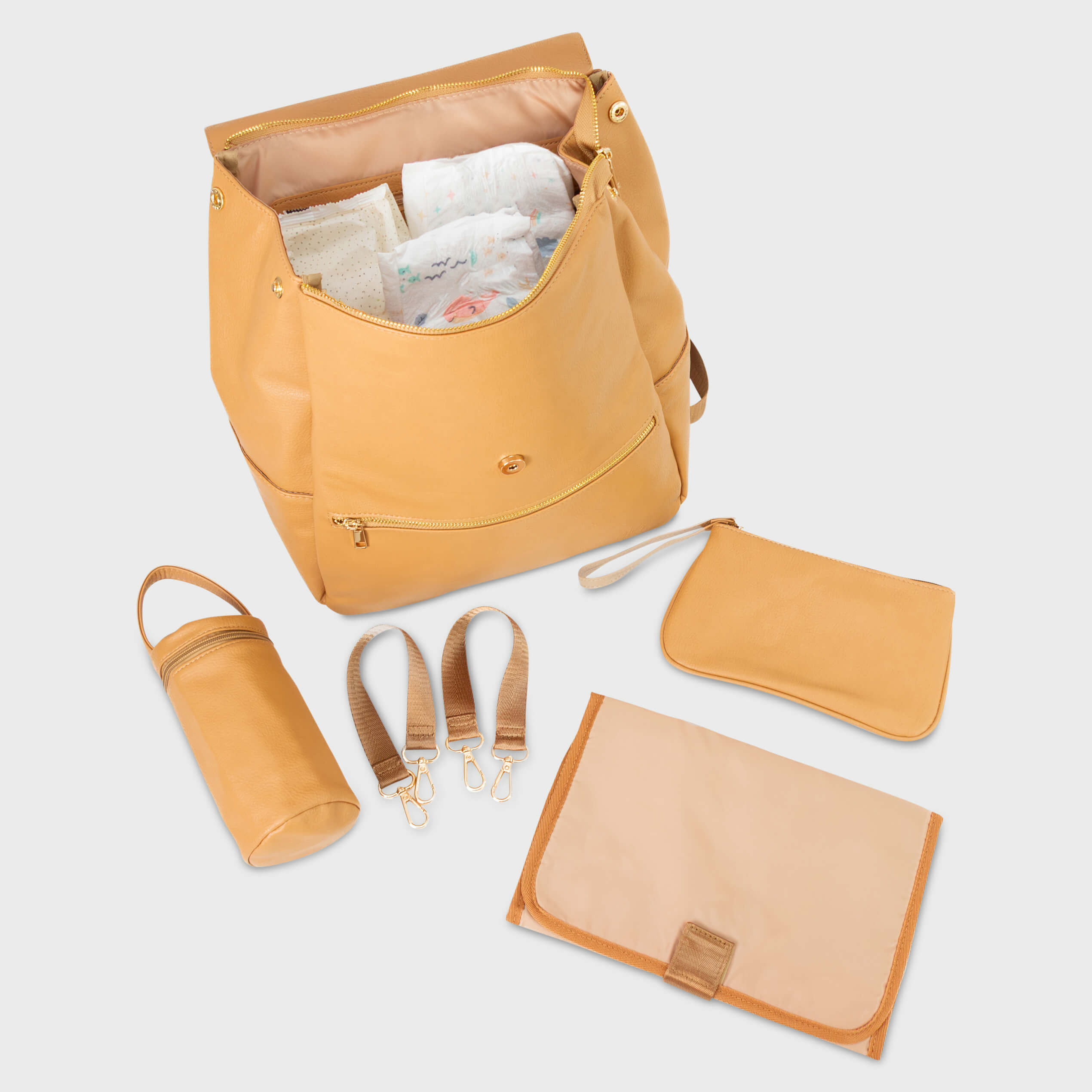 CLASSIC NAPPY BACKPACK TAN - Hannah and Henry
