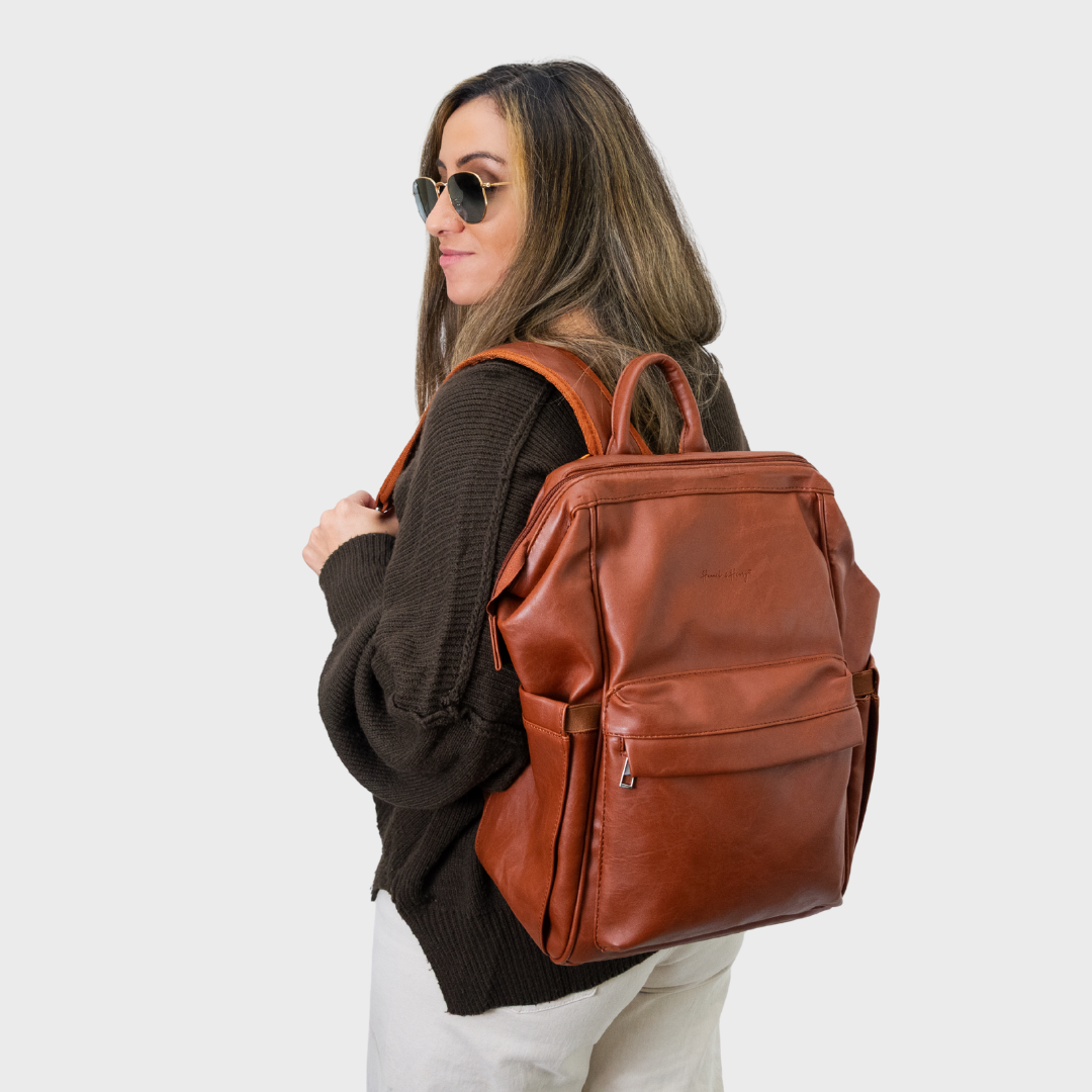 VINTAGE NAPPY BACKPACK BROWN - Hannah and Henry