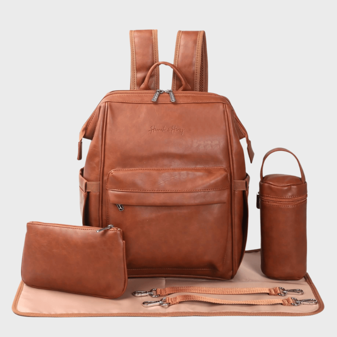 VINTAGE NAPPY BACKPACK BROWN - Hannah and Henry