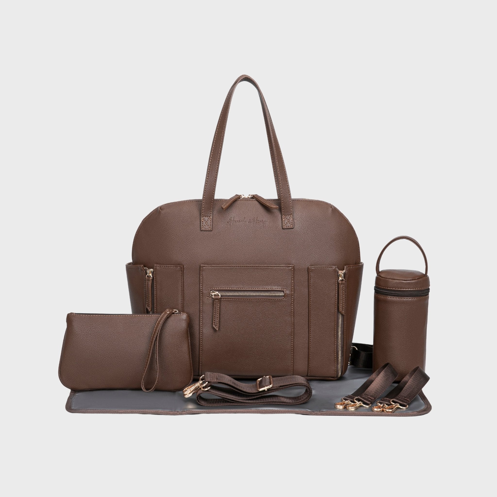Chelsea Convertible Chocolate - Nappy Bag by Hannah and Henry