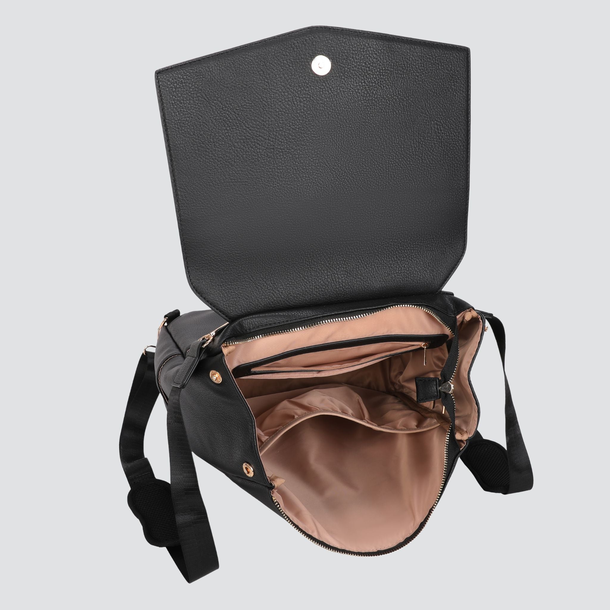 CLASSIC NAPPY BACKPACK BLACK - Hannah and Henry