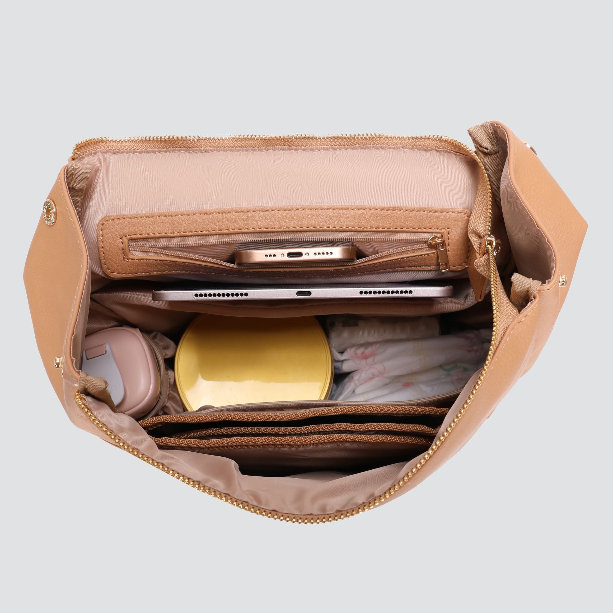Classic Nappy Backpack | Tan - Nappy Bag by Hannah and Henry