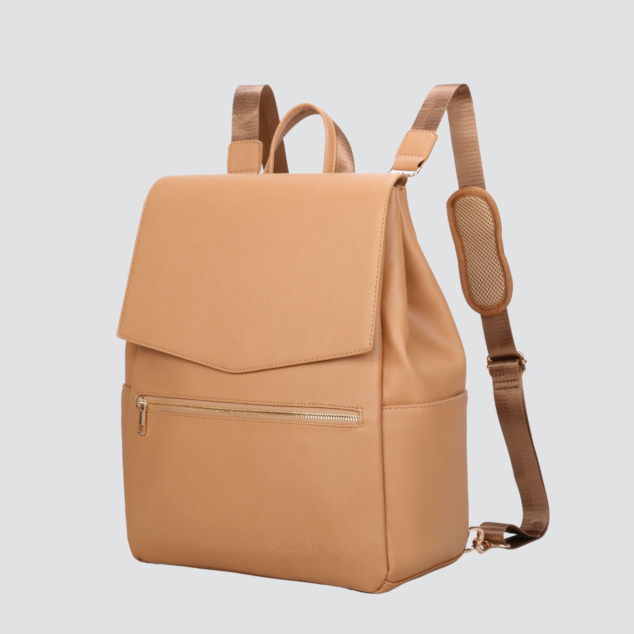 Classic Nappy Backpack | Tan - Nappy Bag by Hannah and Henry