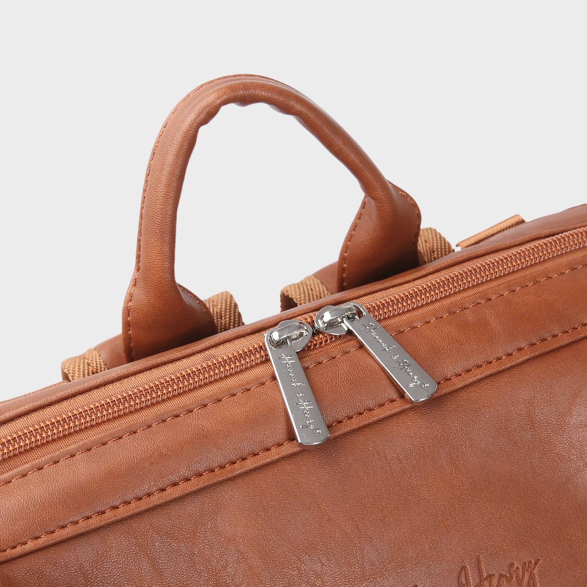 Vintage Nappy Backpack | Brown - Nappy Bag by Hannah and Henry