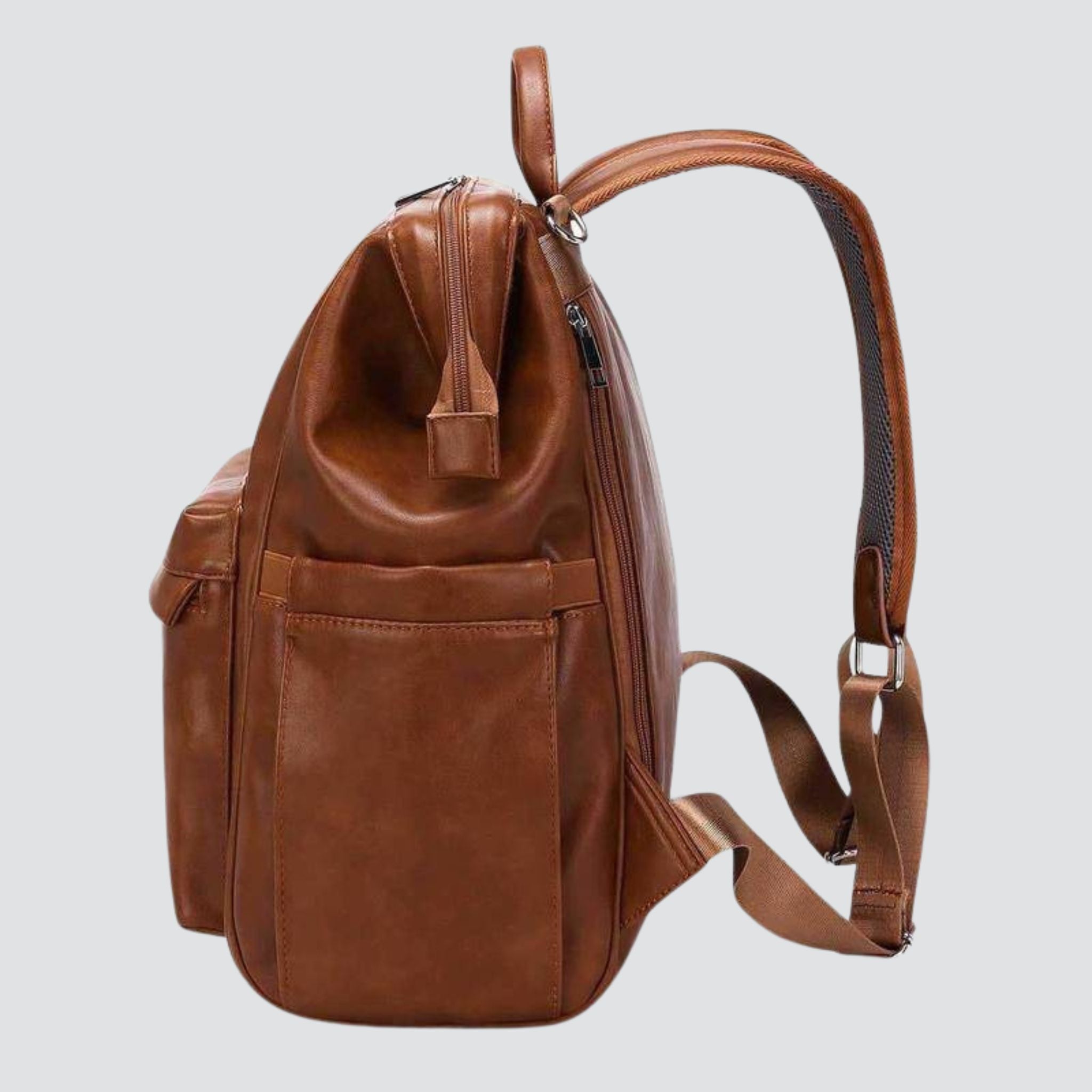 Vintage Nappy Backpack | Brown - Nappy Bag by Hannah and Henry