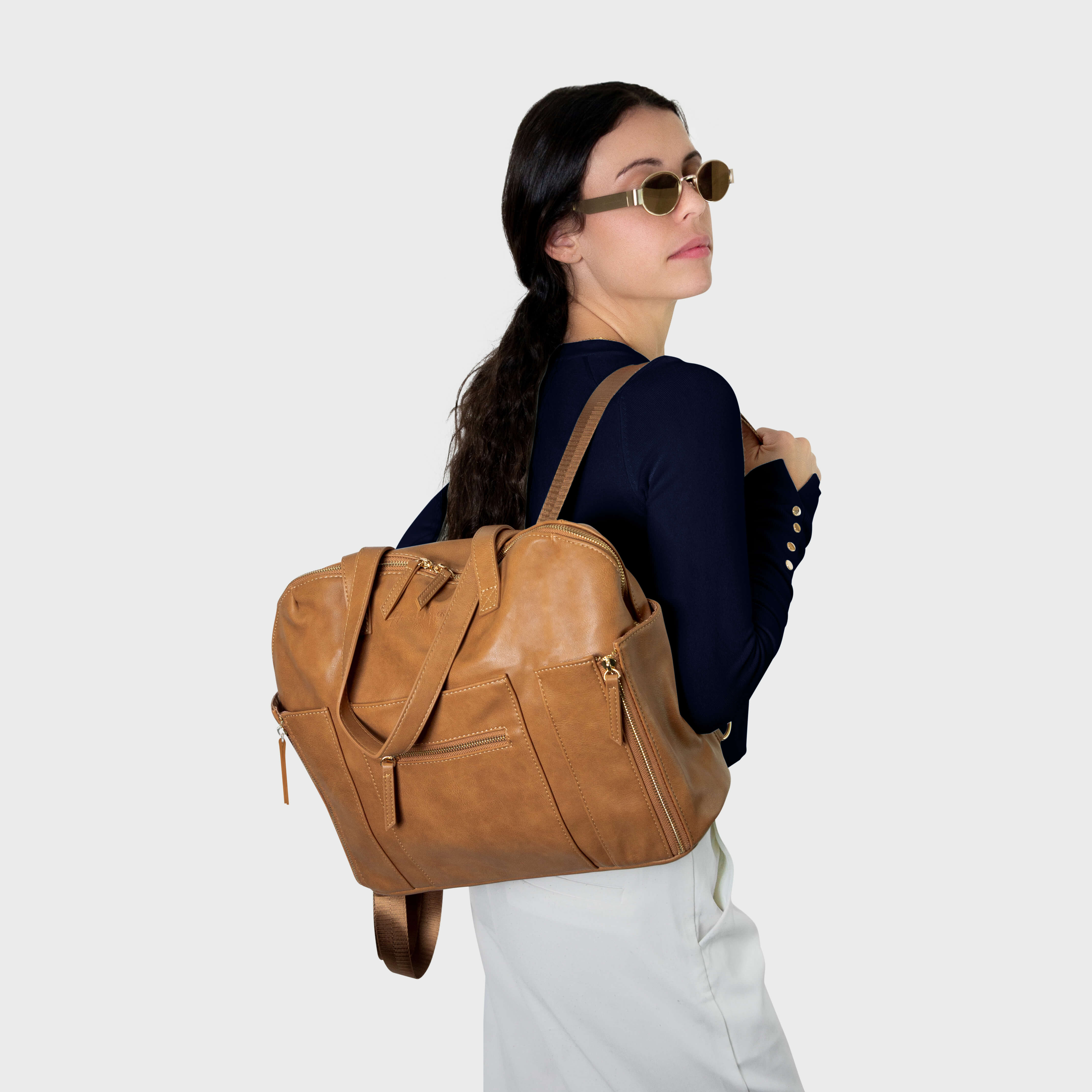 convertible leather backpack australia Chelsea Convertible Nappy Bag | Backpack to Tote | Vegan Leather Designer Baby Bag