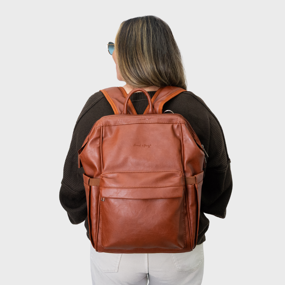 VINTAGE NAPPY BACKPACK BROWN - Hannah and Henry