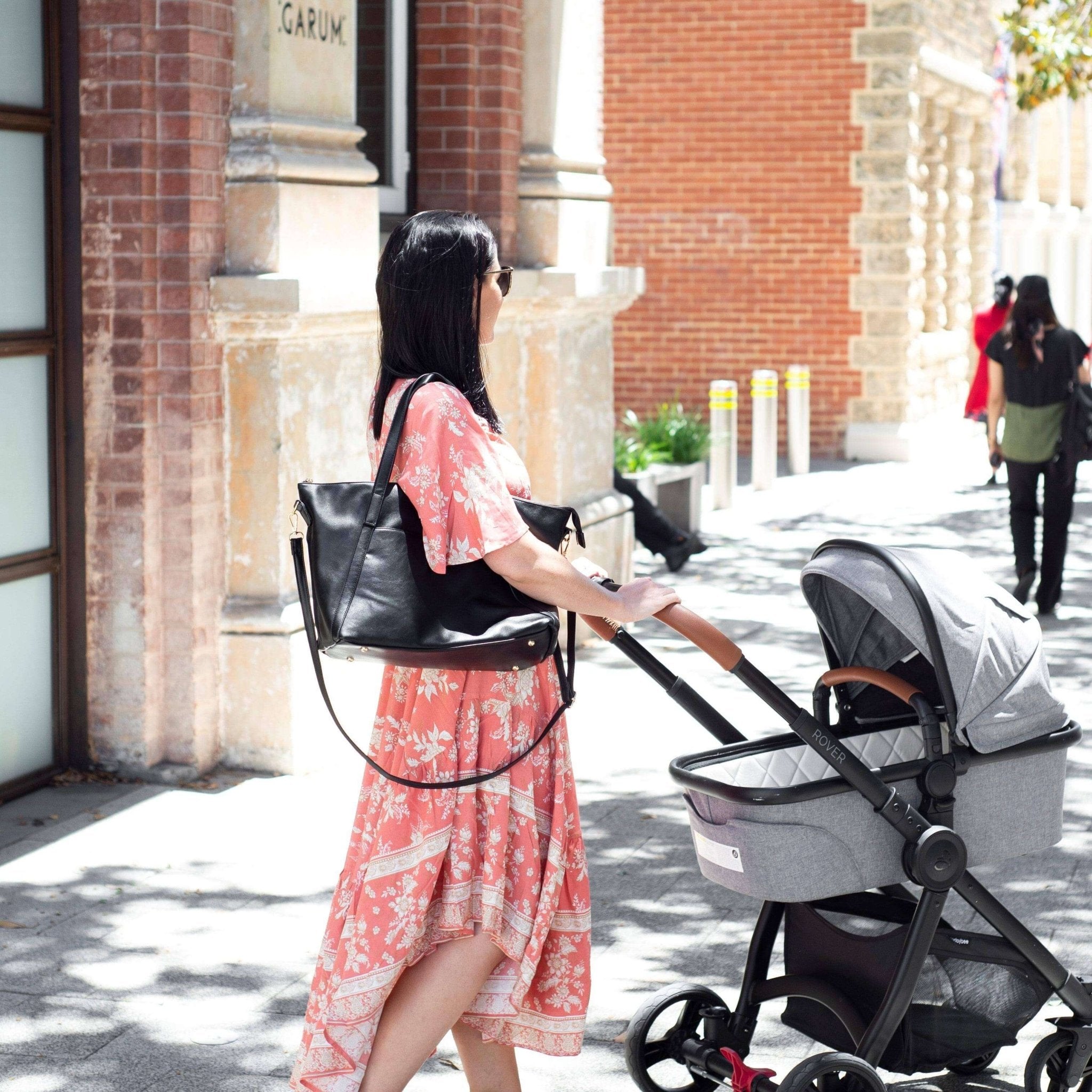 Catherine Nappy Tote | Black - Nappy Bag by Hannah and Henry