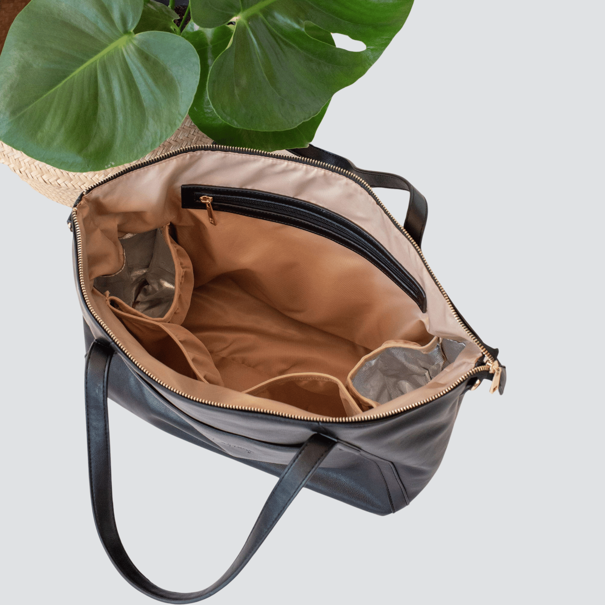 Catherine Nappy Tote | Black - Nappy Bag by Hannah and Henry