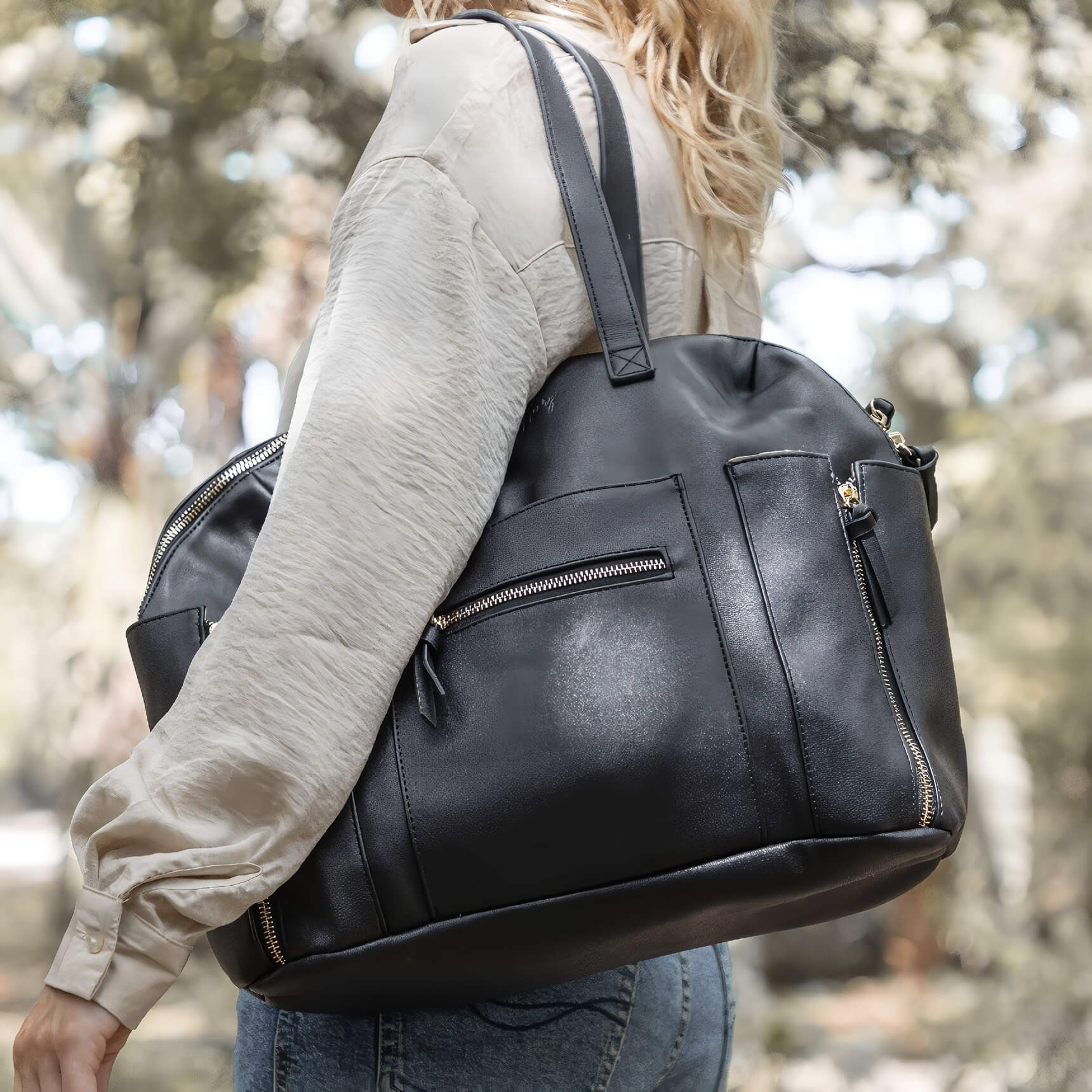 Chelsea Convertible | Black - Nappy Bag by Hannah and Henry