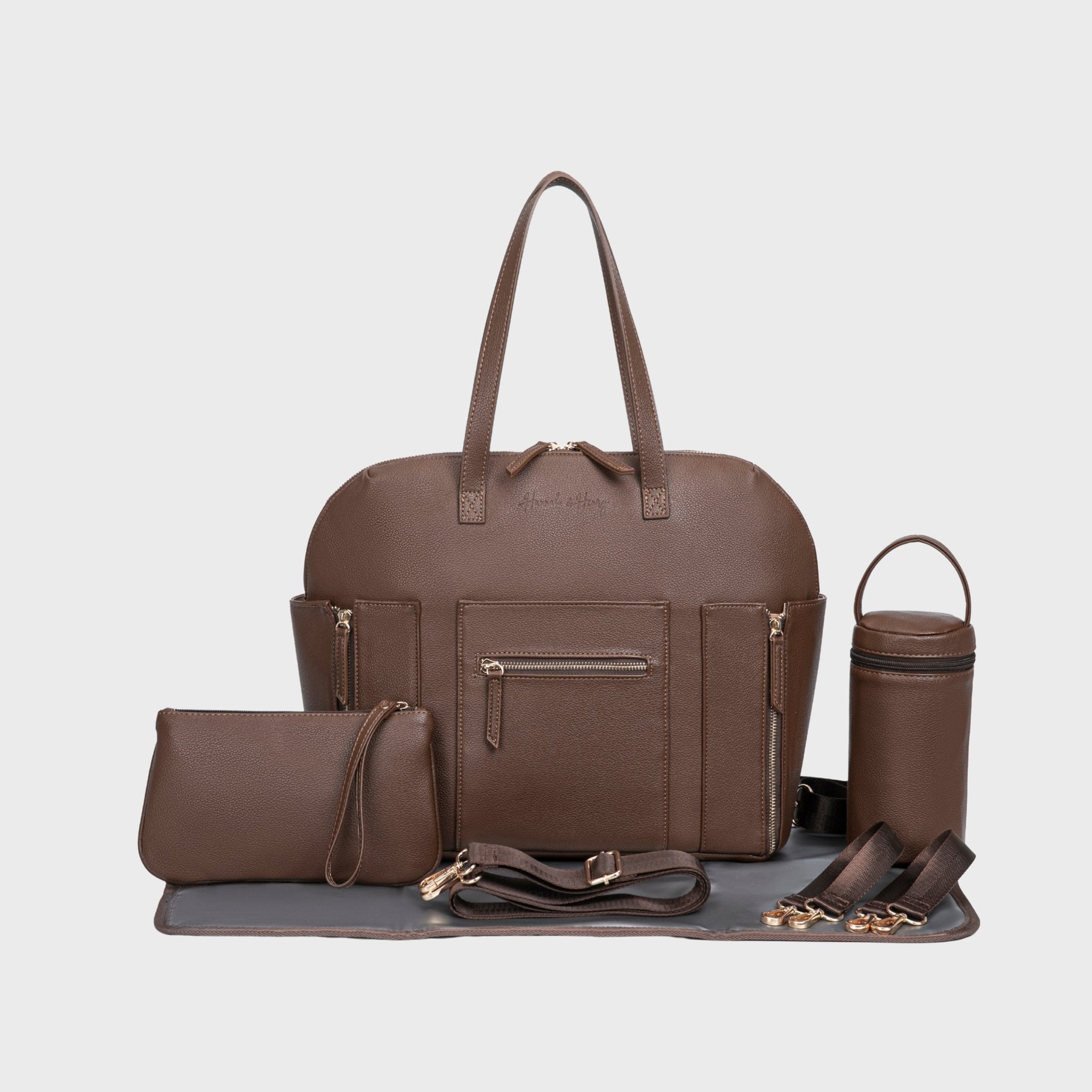 Chelsea Convertible Chocolate - Nappy Bag by Hannah and Henry
