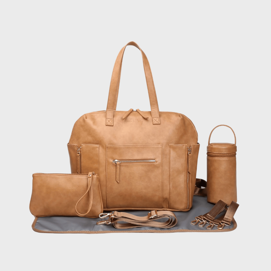 Chelsea Convertible | Tan - Nappy Bag by Hannah and Henry