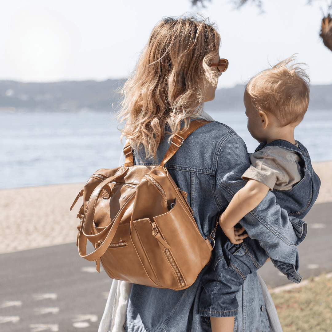 Chelsea Convertible | Tan - Nappy Bag by Hannah and Henry