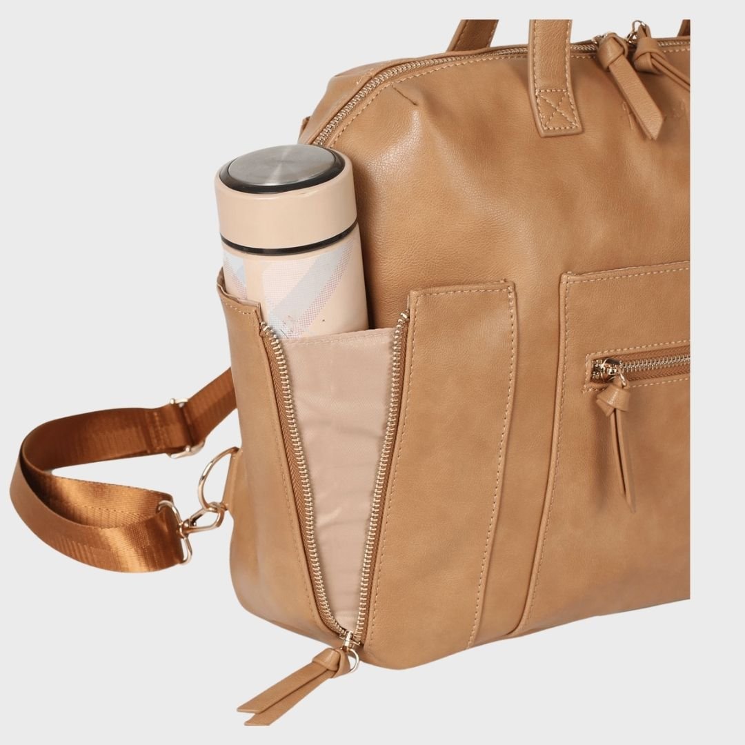 Chelsea Convertible | Tan - Nappy Bag by Hannah and Henry