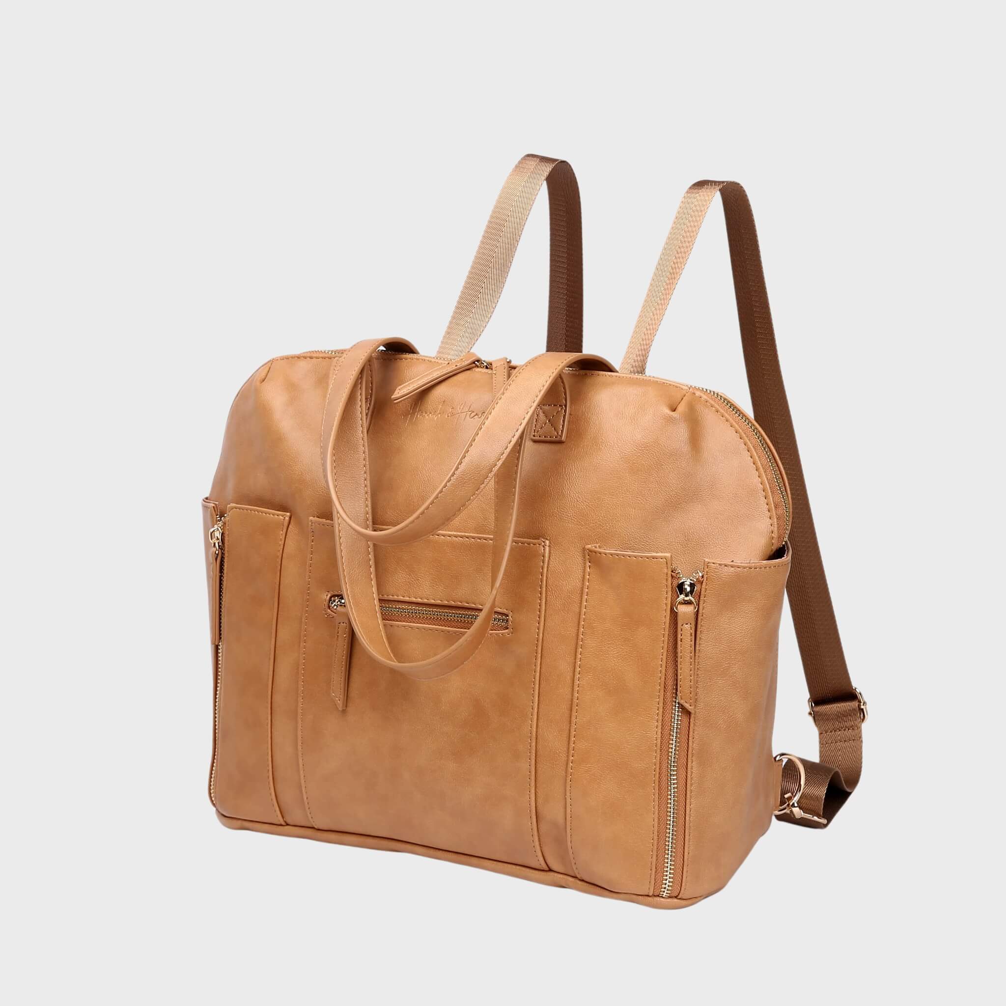 Chelsea Convertible | Tan - Nappy Bag by Hannah and Henry