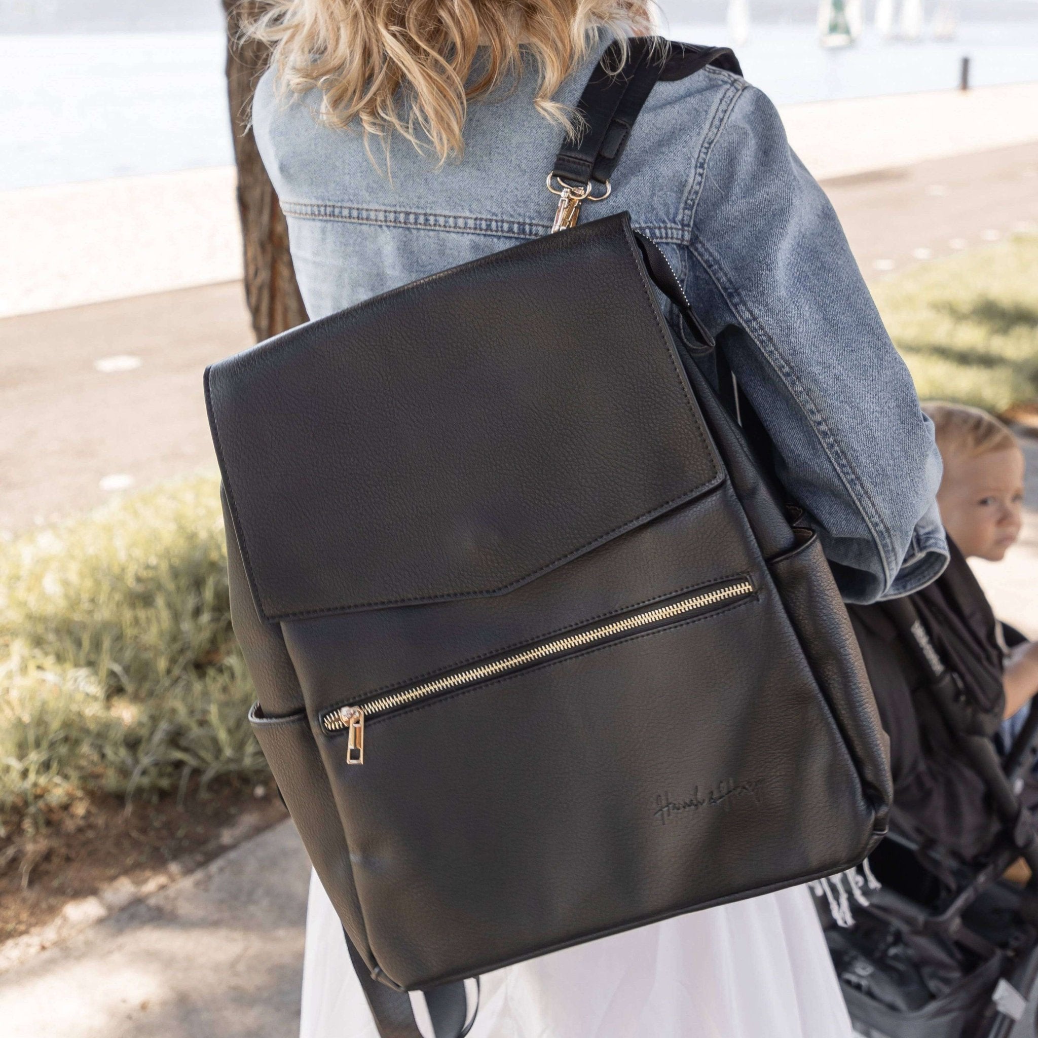 Classic Nappy Backpack | Black - Nappy Bag by Hannah and Henry