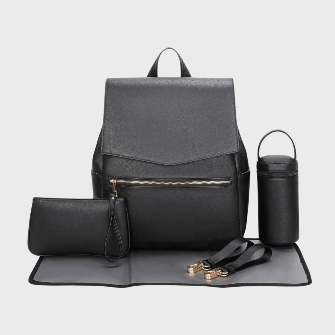 Classic Nappy Backpack | Black - Nappy Bag by Hannah and Henry