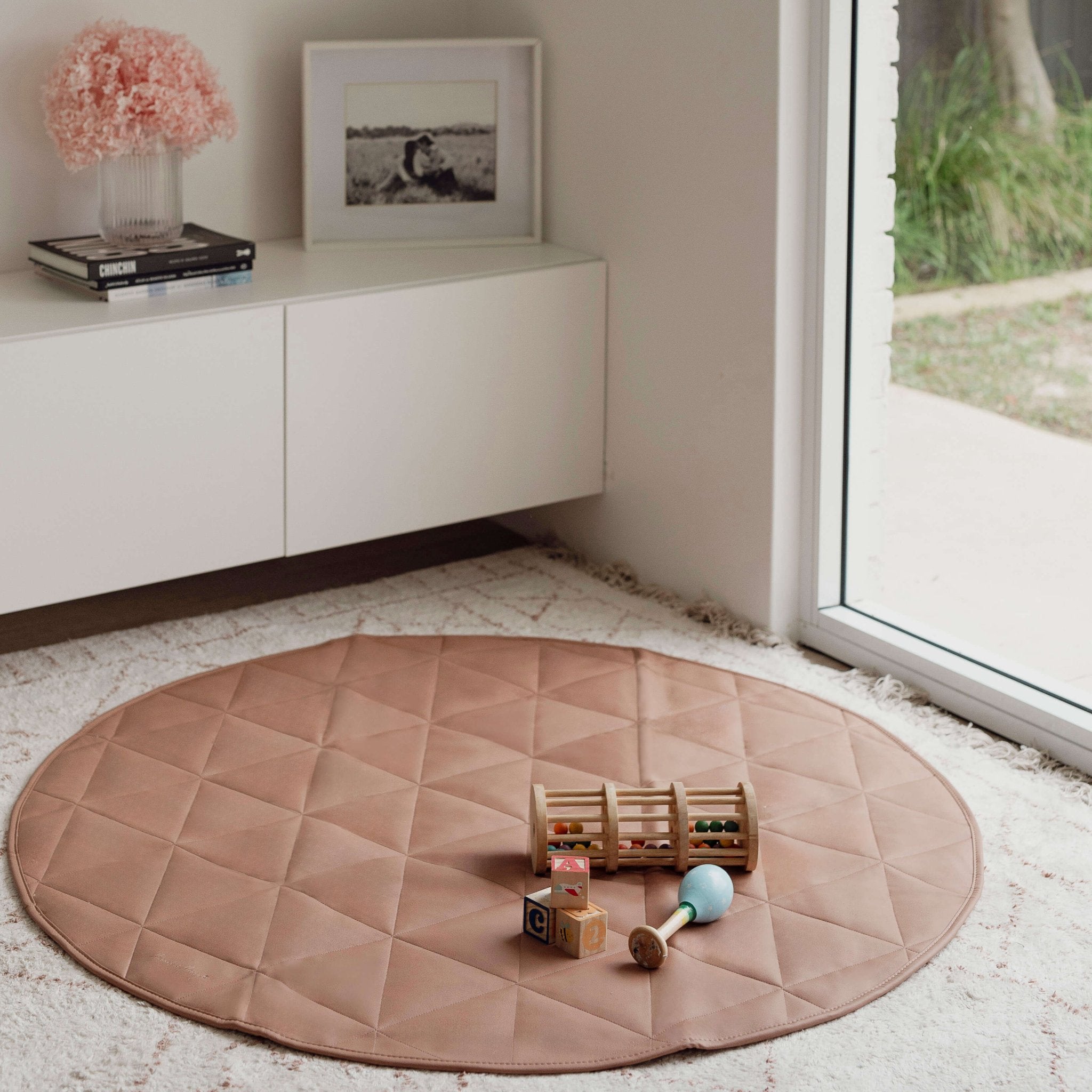 Quilted Play Mat | Brown - Baby Play Mat by Hannah and Henry