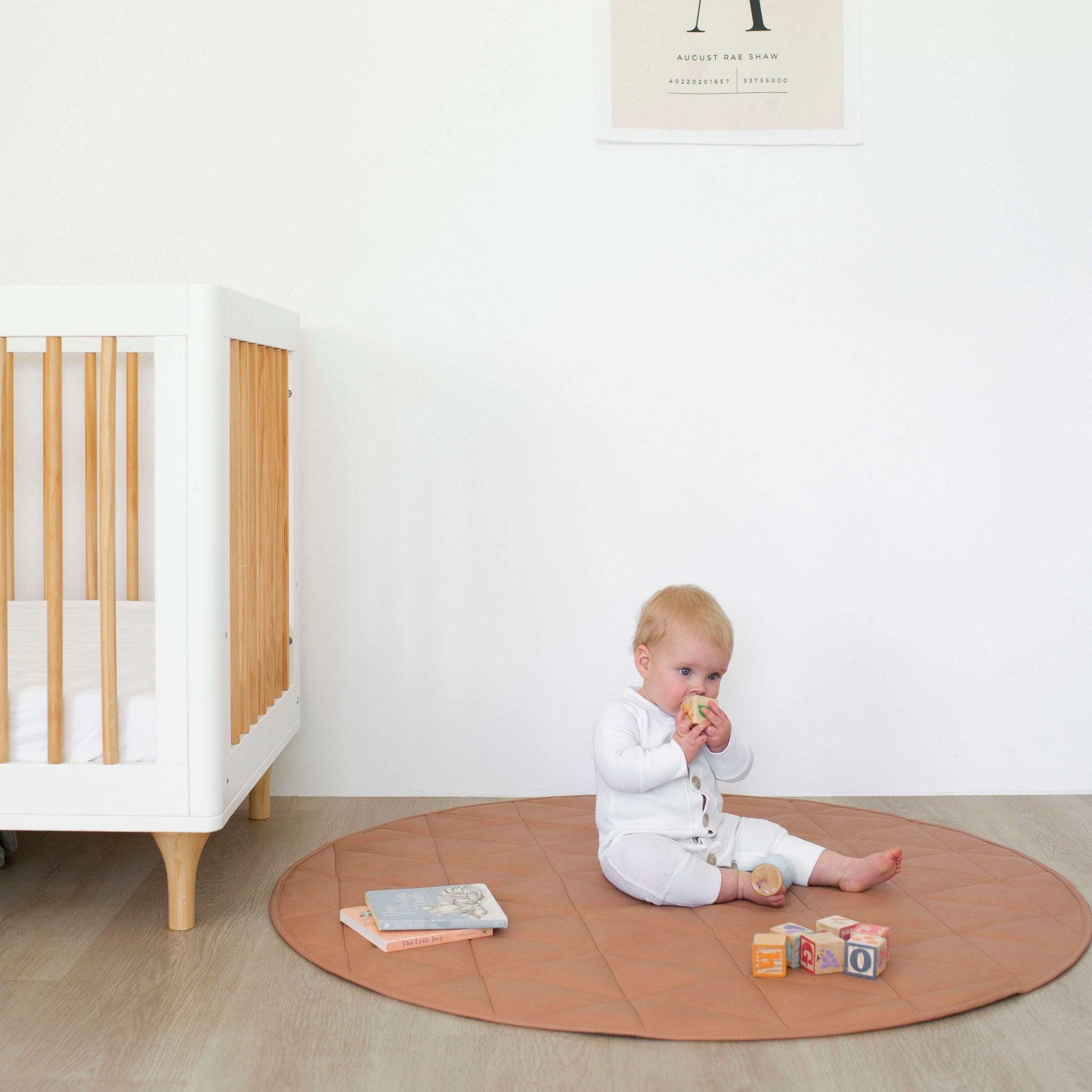 Quilted Play Mat | Brown - Baby Play Mat by Hannah and Henry
