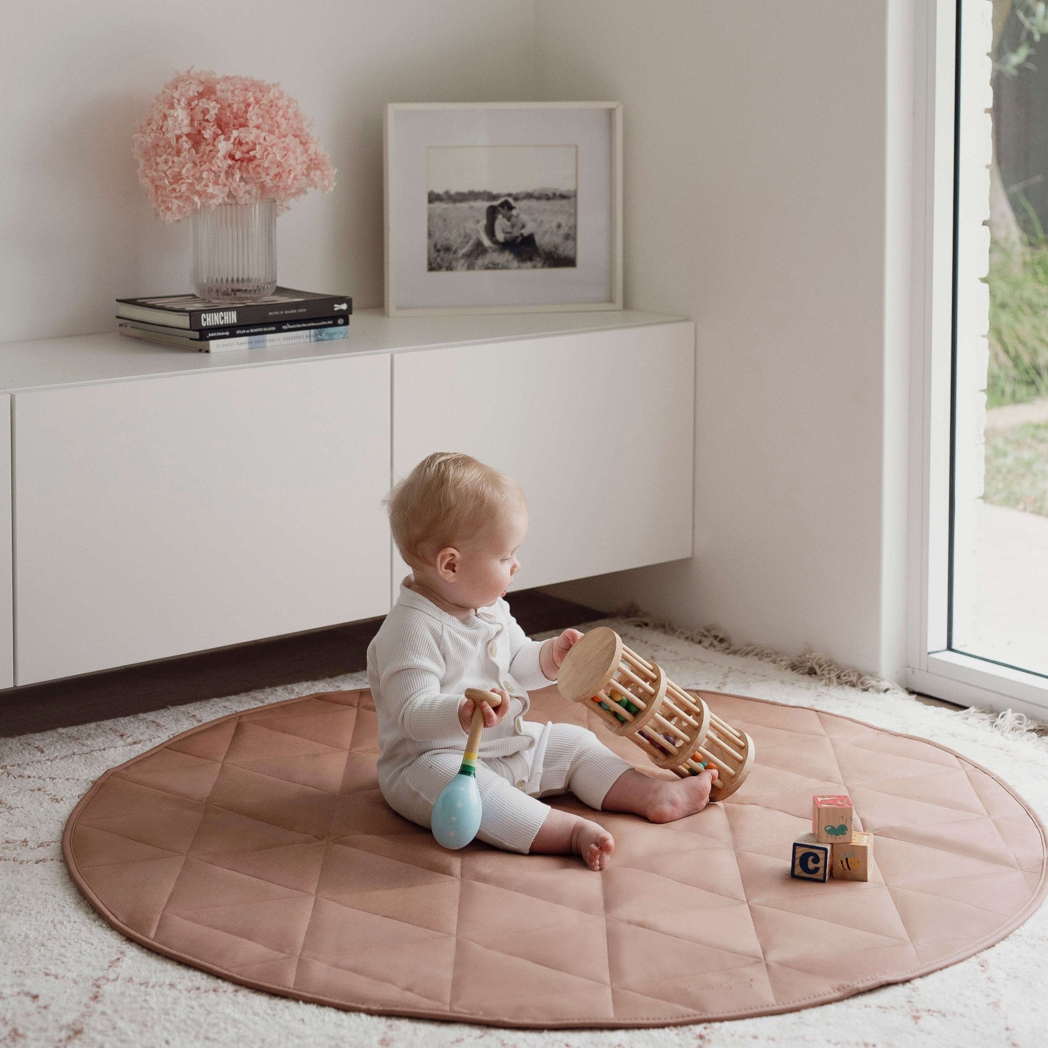 Quilted Play Mat | Brown - Baby Play Mat by Hannah and Henry