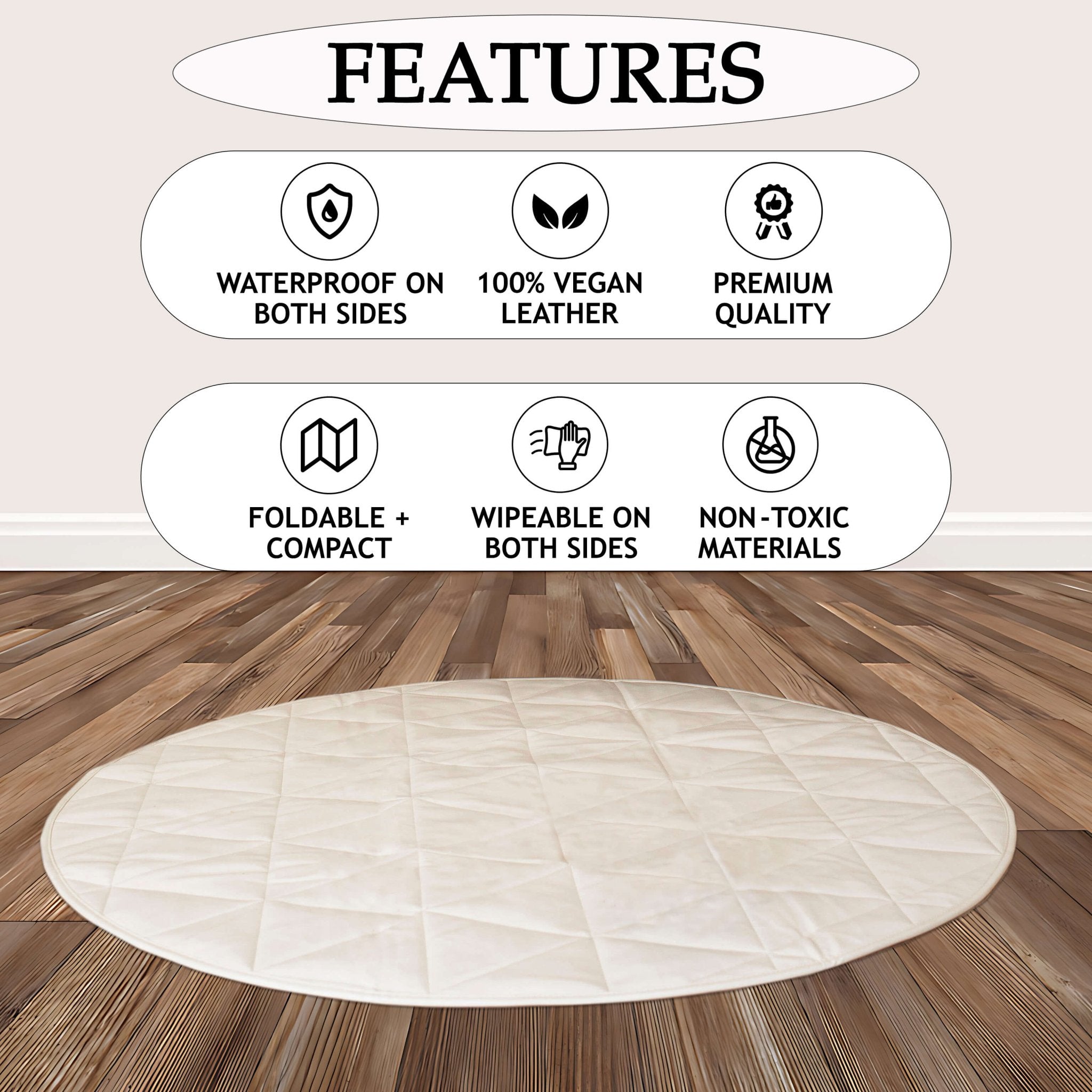 Quilted Play Mat | Cream - Baby Play Mat by Hannah and Henry