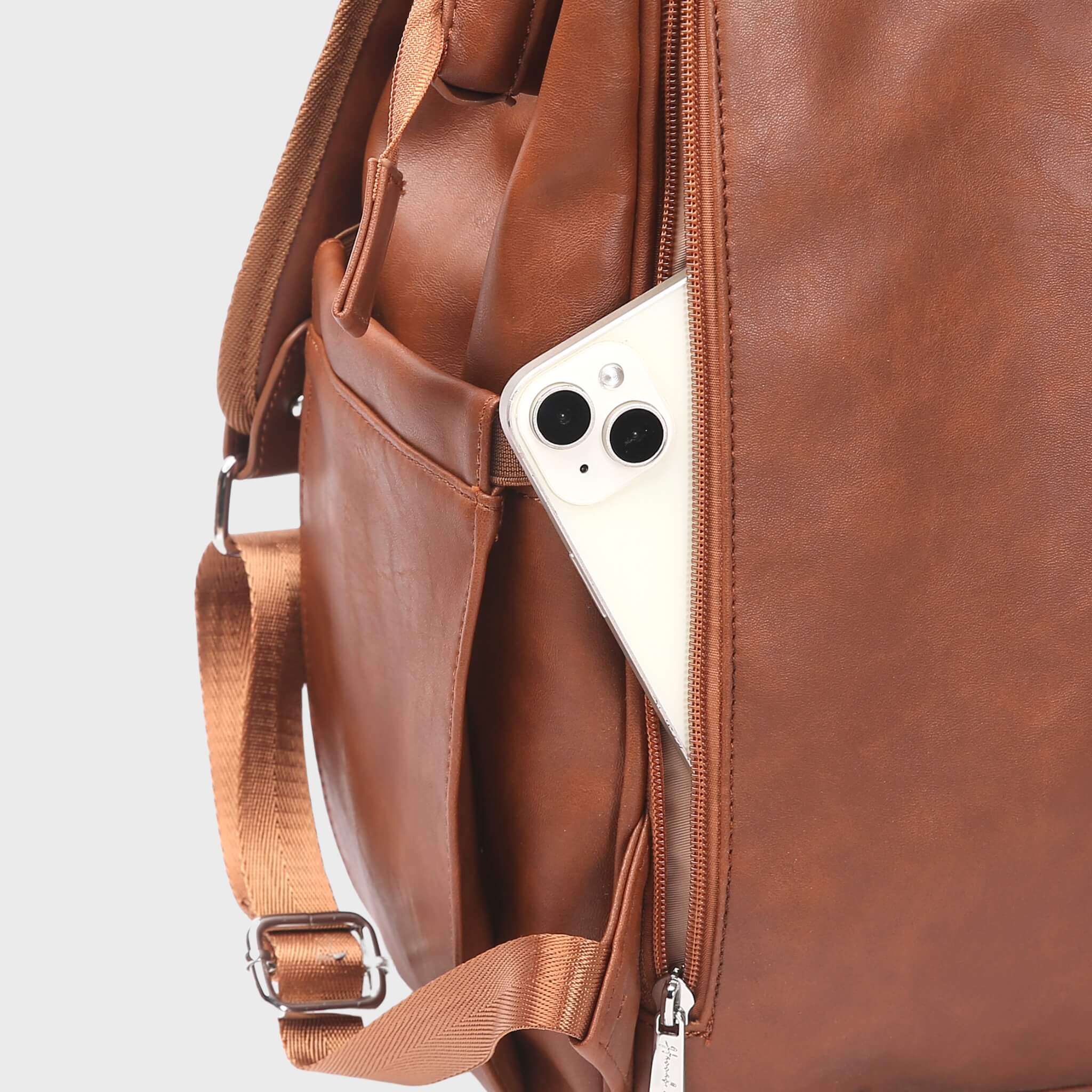 Vintage Nappy Backpack | Brown - Nappy Bag by Hannah and Henry